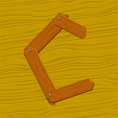 simsearch:400-08073944,k - The stylized wooden letter. Vector illustration. Stock Photo - Budget Royalty-Free & Subscription, Code: 400-04323768