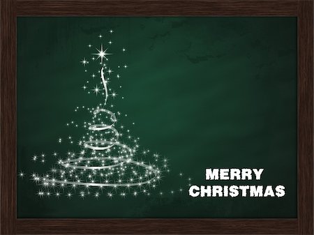 simsearch:400-05290156,k - merry christmas tree on green chalk board Stock Photo - Budget Royalty-Free & Subscription, Code: 400-04323814