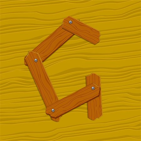 simsearch:400-08073944,k - The stylized wooden letter. Vector illustration. Stock Photo - Budget Royalty-Free & Subscription, Code: 400-04323889