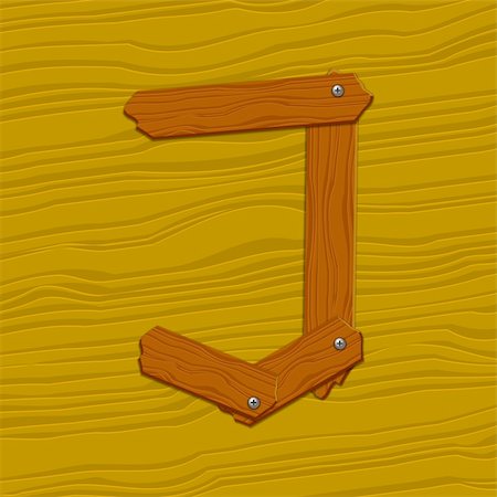 simsearch:400-08073944,k - The stylized wooden letter. Vector illustration. Stock Photo - Budget Royalty-Free & Subscription, Code: 400-04323893