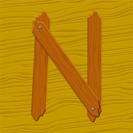 simsearch:400-08073944,k - The stylized wooden letter. Vector illustration. Stock Photo - Budget Royalty-Free & Subscription, Code: 400-04323904