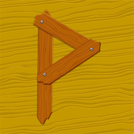 simsearch:400-08073944,k - The stylized wooden letter. Vector illustration. Stock Photo - Budget Royalty-Free & Subscription, Code: 400-04323906