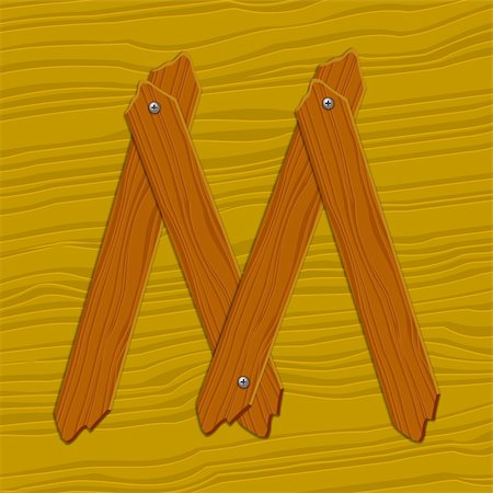 simsearch:400-08073944,k - The stylized wooden letter. Vector illustration. Stock Photo - Budget Royalty-Free & Subscription, Code: 400-04323903