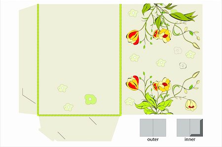 simsearch:400-04698000,k - Template for folder design with flowers Fotografie stock - Microstock e Abbonamento, Codice: 400-04323954