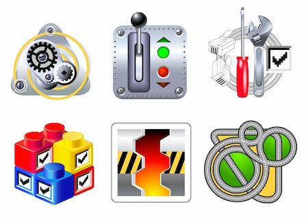 simsearch:400-07837920,k - Set of 6 aqua style icons for web and applications Stock Photo - Budget Royalty-Free & Subscription, Code: 400-04334050