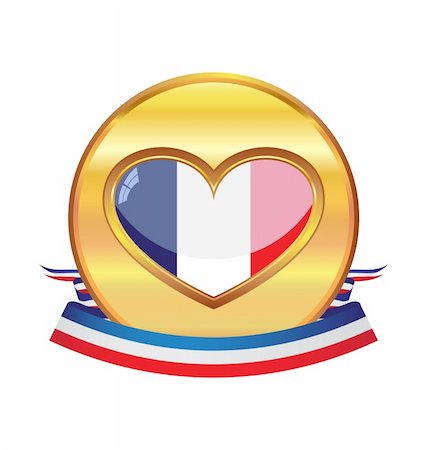gold medal with french flag Photographie de stock - Aubaine LD & Abonnement, Code: 400-04334125