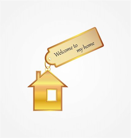 gold house with welcome tag Stock Photo - Budget Royalty-Free & Subscription, Code: 400-04334130