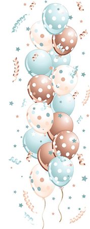 Illustration of blue holiday balloons border Stock Photo - Budget Royalty-Free & Subscription, Code: 400-04334229