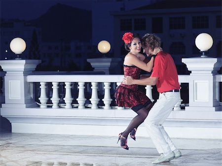 Couple dancing tango at the night time Stock Photo - Budget Royalty-Free & Subscription, Code: 400-04334275