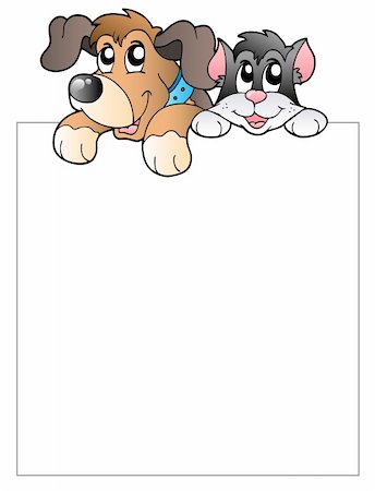 simsearch:400-04399049,k - Blank frame with lurking pets - vector illustration. Foto de stock - Royalty-Free Super Valor e Assinatura, Número: 400-04334522