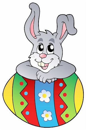 simsearch:400-04399049,k - Easter egg with cute lurking bunny - vector illustration. Foto de stock - Royalty-Free Super Valor e Assinatura, Número: 400-04334549