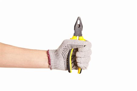 simsearch:400-08290594,k - man holding Pliers isolated on white background Photographie de stock - Aubaine LD & Abonnement, Code: 400-04334657