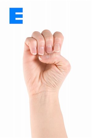 Finger Spelling the Alphabet in American Sign Language (ASL). The Letter E. Stock Photo - Budget Royalty-Free & Subscription, Code: 400-04334729