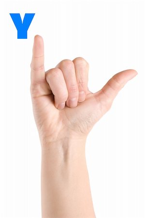 simsearch:400-04393963,k - Finger Spelling the Alphabet in American Sign Language (ASL). The Letter Y Photographie de stock - Aubaine LD & Abonnement, Code: 400-04334772