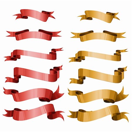 simsearch:400-06171291,k - illustration of set of different shape ribbons on isolated background Foto de stock - Super Valor sin royalties y Suscripción, Código: 400-04334939