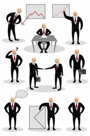 illustration of collection of business man doing different business activities Stock Photo - Budget Royalty-Free & Subscription, Code: 400-04334972