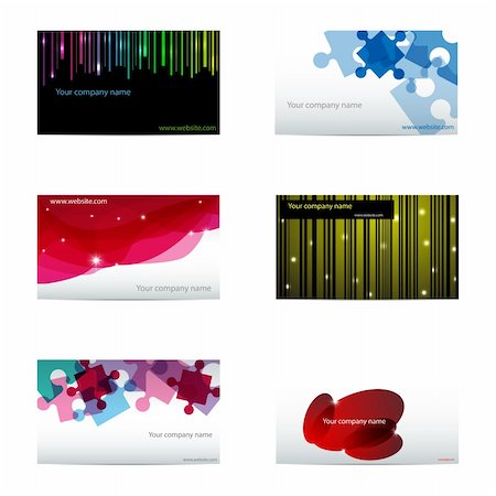 Vector set with different business cards Stock Photo - Budget Royalty-Free & Subscription, Code: 400-04335254