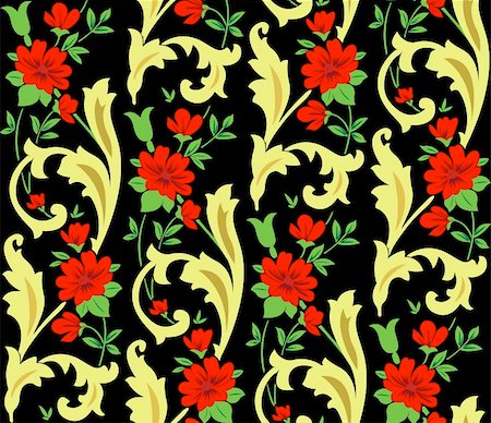 Seamless floral pattern vector illustration element for design Foto de stock - Super Valor sin royalties y Suscripción, Código: 400-04335339