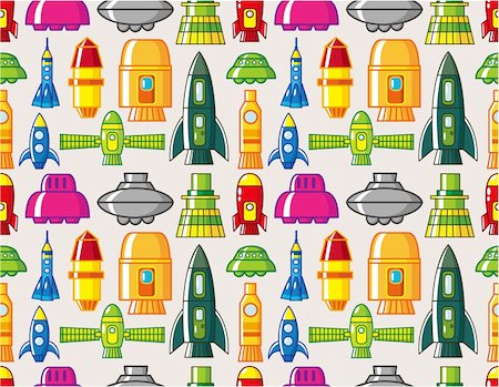 seamless Spacecraft pattern Stock Photo - Budget Royalty-Free & Subscription, Code: 400-04335445