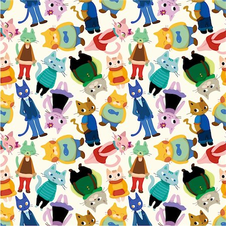 simsearch:400-04338838,k - seamless cat pattern Photographie de stock - Aubaine LD & Abonnement, Code: 400-04335449