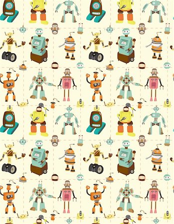 simsearch:400-04273833,k - seamless robot pattern Photographie de stock - Aubaine LD & Abonnement, Code: 400-04335513