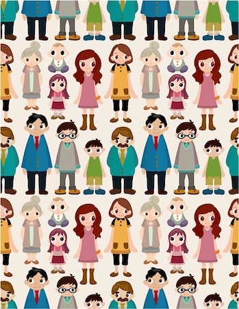 seamless family pattern Stock Photo - Budget Royalty-Free & Subscription, Code: 400-04335576