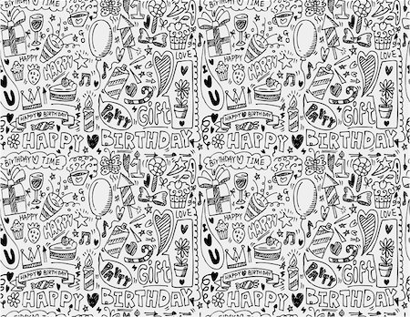 seamless birthday element pattern Stock Photo - Budget Royalty-Free & Subscription, Code: 400-04335581