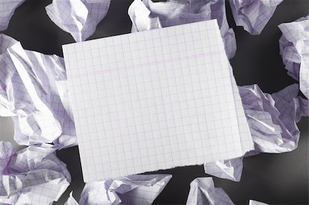 sheet of paper and crumpled wads on table. Stock Photo - Budget Royalty-Free & Subscription, Code: 400-04335656