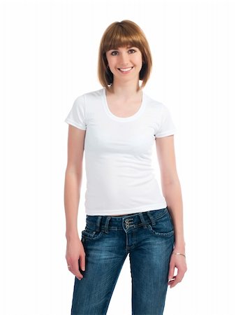 simsearch:400-06457206,k - Beautiful teen in a blank white t-shirt for you to add your own text or design Photographie de stock - Aubaine LD & Abonnement, Code: 400-04335778