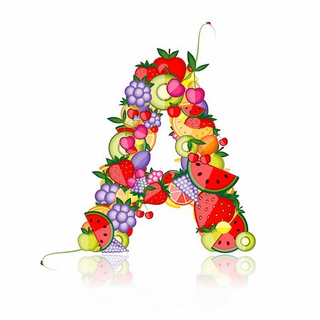 Fruit letter for your design. See others in my gallery Stock Photo - Budget Royalty-Free & Subscription, Code: 400-04336295