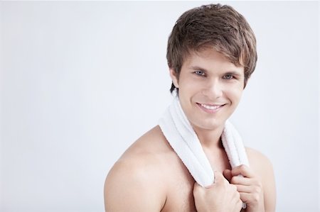 Portrait of a young man with a towel Stock Photo - Budget Royalty-Free & Subscription, Code: 400-04336296