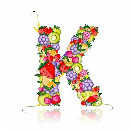 simsearch:400-04299708,k - Fruit letter for your design. See others in my gallery Photographie de stock - Aubaine LD & Abonnement, Code: 400-04336336