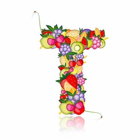 simsearch:400-04299708,k - Fruit letter for your design. See others in my gallery Photographie de stock - Aubaine LD & Abonnement, Code: 400-04336375