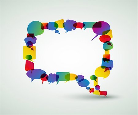 Big speech bubble made from colorful small bubbles Stock Photo - Budget Royalty-Free & Subscription, Code: 400-04336849