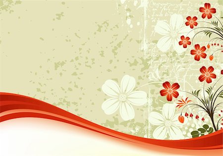 simsearch:400-04689213,k - Grunge Floral Background, element for design, vector illustration Stock Photo - Budget Royalty-Free & Subscription, Code: 400-04336924