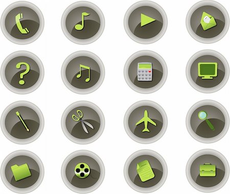 simsearch:400-06429921,k - Icons set for mobile applications for internet and website icons Stockbilder - Microstock & Abonnement, Bildnummer: 400-04336949