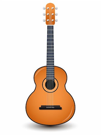 simsearch:400-05352838,k - Acoustic guitar isolated on a white Photographie de stock - Aubaine LD & Abonnement, Code: 400-04336987