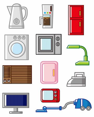 screen door - cartoon home appliances icon Stock Photo - Budget Royalty-Free & Subscription, Code: 400-04337040
