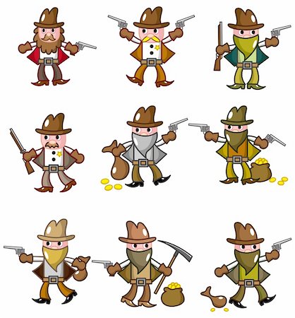 simsearch:400-06326877,k - cartoon wild west cowboy icon Stockbilder - Microstock & Abonnement, Bildnummer: 400-04337055