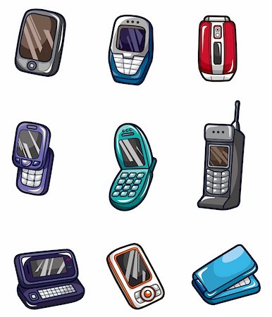 cartoon Mobile phone icon Stock Photo - Budget Royalty-Free & Subscription, Code: 400-04337073