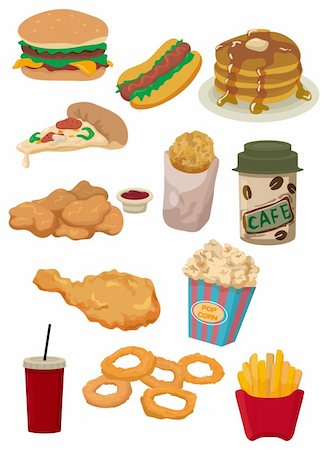 cartoon fast food icon Stock Photo - Budget Royalty-Free & Subscription, Code: 400-04337085