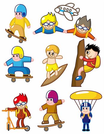 extreme sport clipart - cartoon extreme sport icon Stock Photo - Budget Royalty-Free & Subscription, Code: 400-04337082