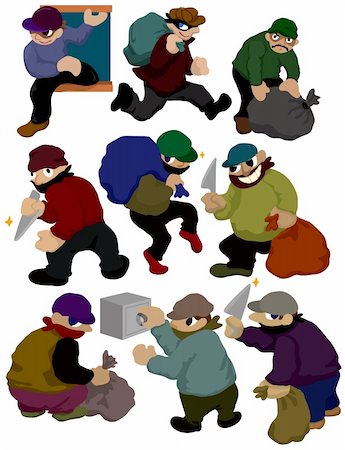 robbery cartoon - Stock Vector Illustration:  cartoon thief icon Stock Photo - Budget Royalty-Free & Subscription, Code: 400-04337096