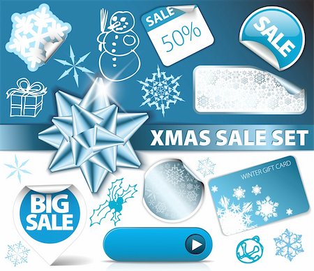 simsearch:400-04764007,k - Set of Christmas discount tickets, labels, stamps, stickers, corners, tags Foto de stock - Super Valor sin royalties y Suscripción, Código: 400-04337229
