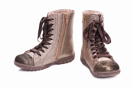 simsearch:400-05701597,k - New boots child's fashion isolated on white background Foto de stock - Royalty-Free Super Valor e Assinatura, Número: 400-04337285