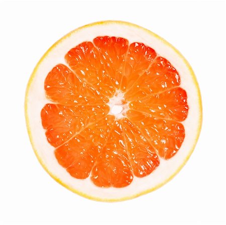 simsearch:400-07218151,k - Perfect half of grapefruit isolated on white background Fotografie stock - Microstock e Abbonamento, Codice: 400-04337281