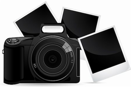 round objects - illustration of camera with photograph against white background Photographie de stock - Aubaine LD & Abonnement, Code: 400-04337386