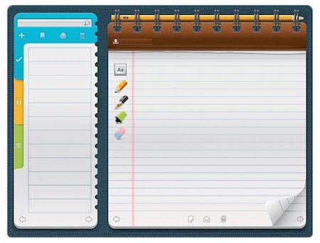 Detailed horizontal notepad template - can be used for application or website Stock Photo - Budget Royalty-Free & Subscription, Code: 400-04337405
