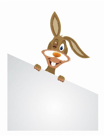 robisklp (artist) - Cute easter bunny holding white card Fotografie stock - Microstock e Abbonamento, Codice: 400-04337654