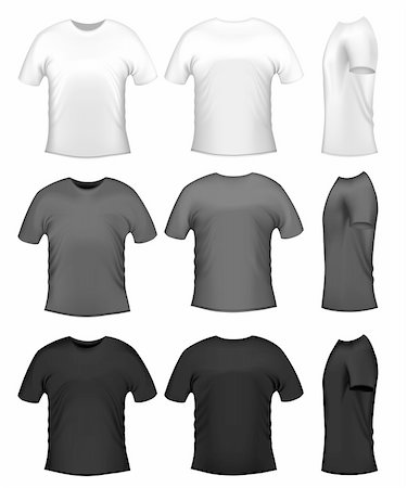 fashion templates front and back - Men's t-shits, collection of diferent colors Stock Photo - Budget Royalty-Free & Subscription, Code: 400-04337655